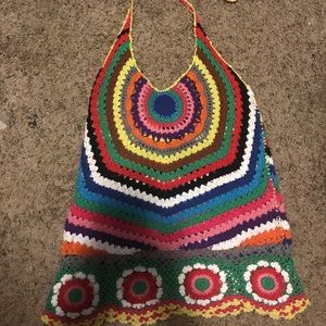 Rainbow Crochet halter top